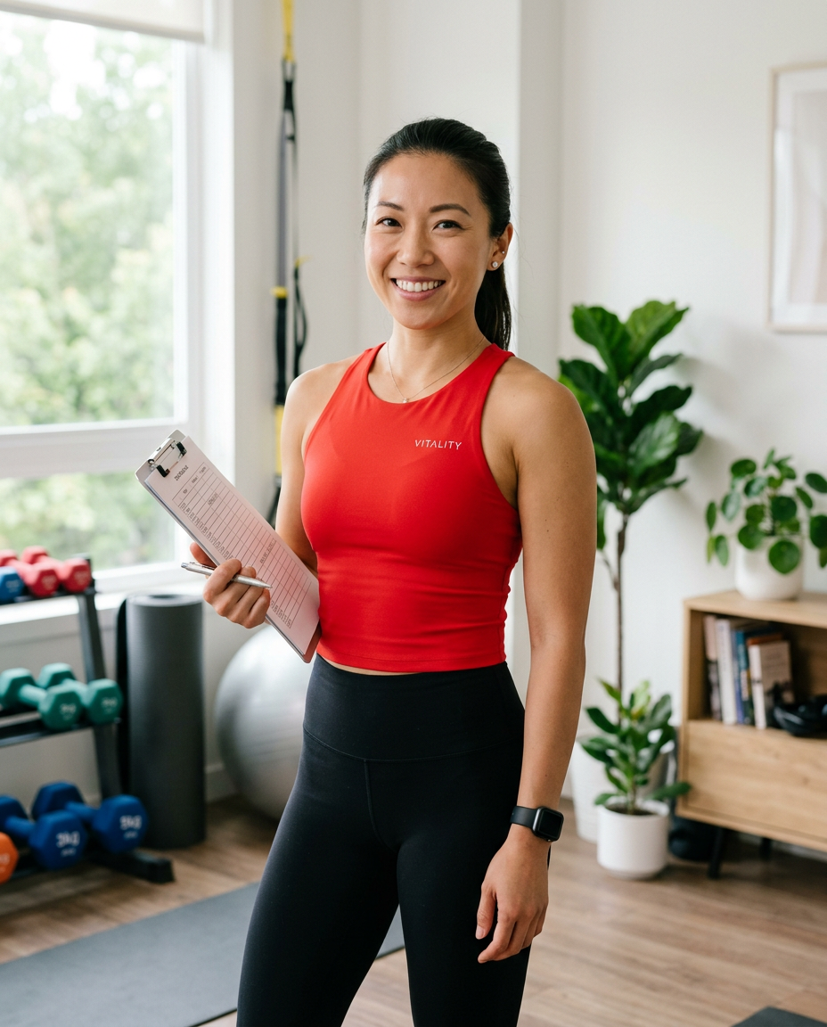 Sarah Chen, certified home fitness coach